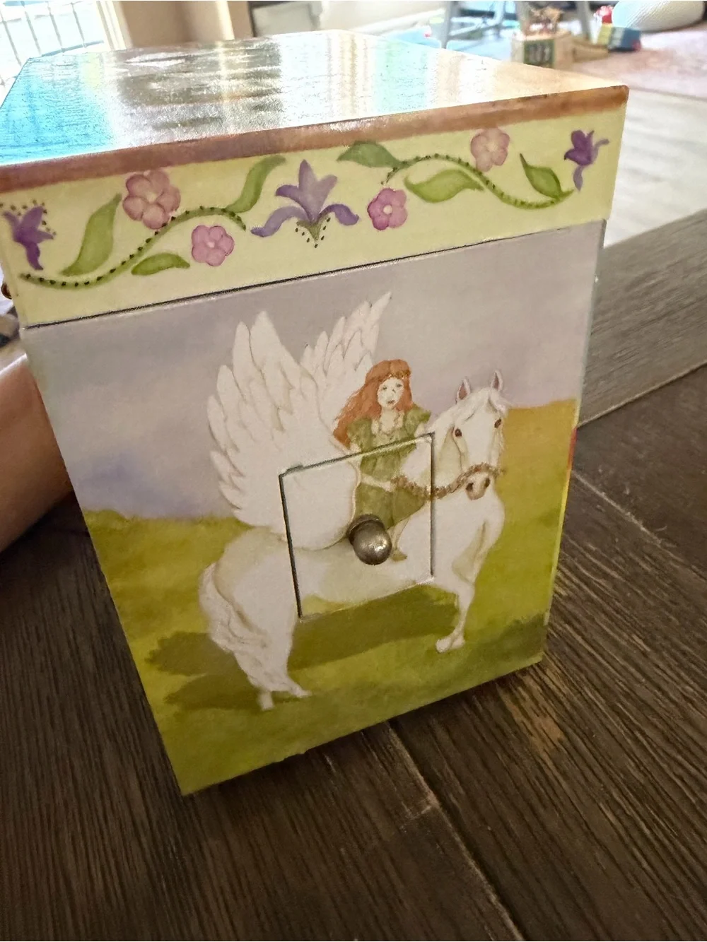 Unicorn Jewelry Music Box with Rainbow Artwork